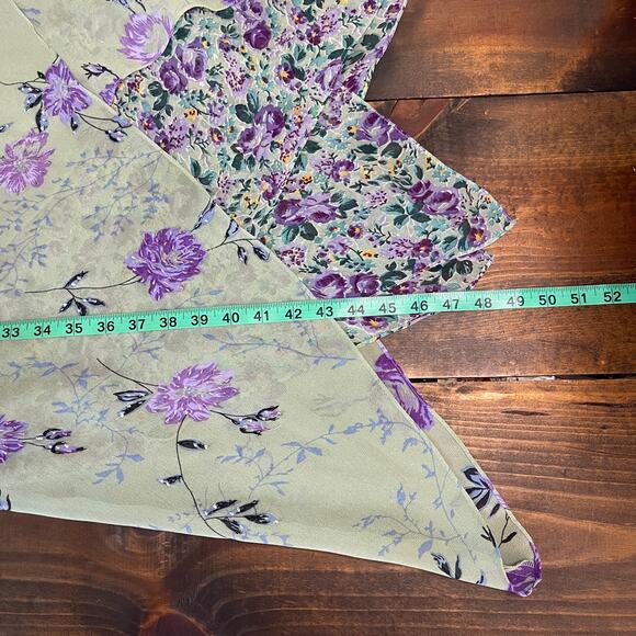 Vintage 90s y2k Eva Blue Green Purple Fairy Whimsy Floral Midi Dress Size Small - Picture 13 of 13